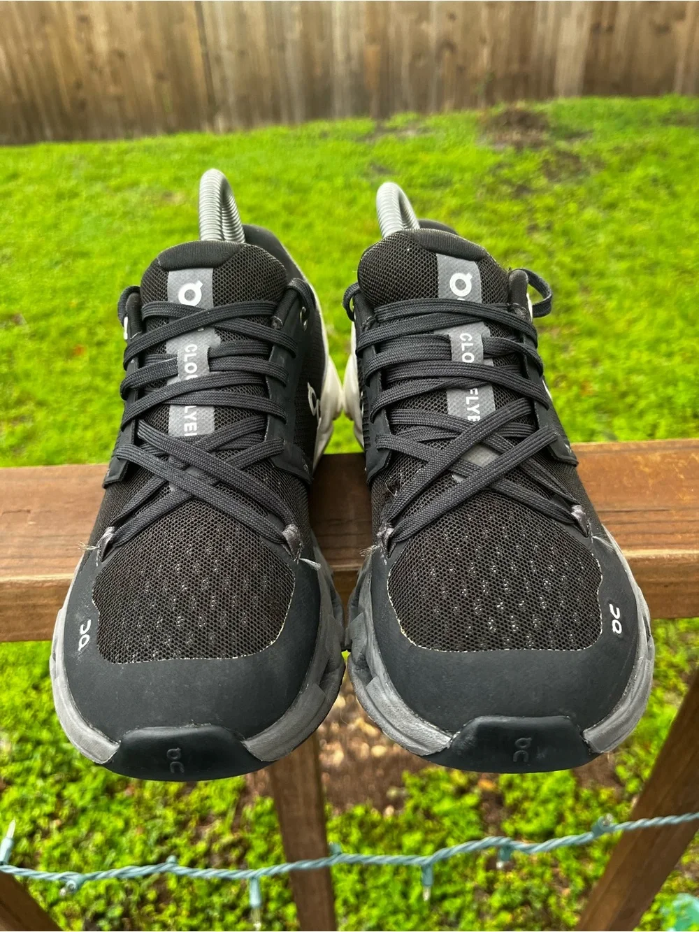 On Running Cloudflyer 4 Black White Women's Size 7.5 Running Walking Shoes